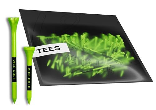 VICE Golf Tees | Neon Lime | 60 Driver Tees & 15 Short Tees - Image 1