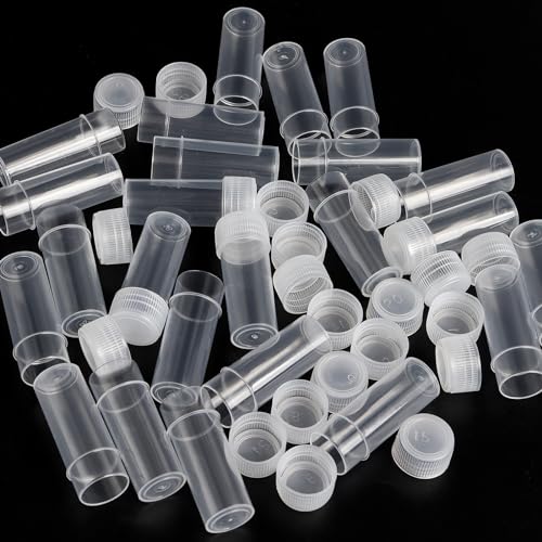 SBYURE 120 Pieces 5 ML Plastic Sample Bottles Vial Storage Mini Clear Storage Case with Lid Vial Storage Container Test Tube for Small Items - Image 4