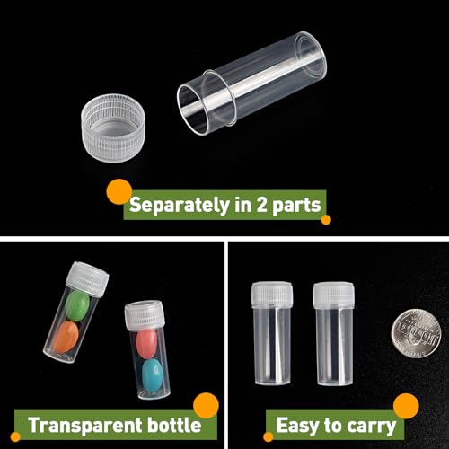 SBYURE 120 Pieces 5 ML Plastic Sample Bottles Vial Storage Mini Clear Storage Case with Lid Vial Storage Container Test Tube for Small Items - Image 3