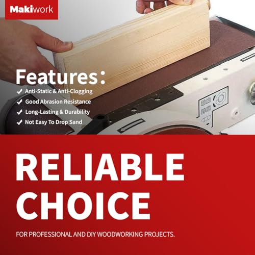 makiwork 6 x 48 Inch 150 x 1220 mm Sanding Belts Set - 10-Pack with 80/120/150/240/400 Grits, Aluminum Oxide Abrasive Belts for Woodworking - Image 4
