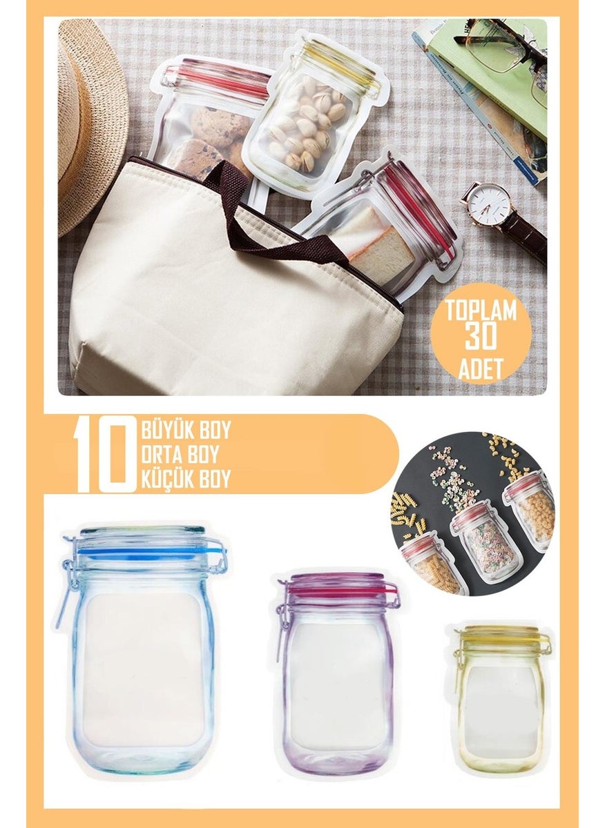 Technosmart Jar Look Storage Bag Sets Lockable Refrigerator Storage Container with Snap Fasteners  - Image 1