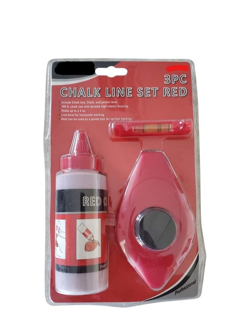 ABBASALI Chalk Line Box Set Chalk with Plastic Line Level 4oz