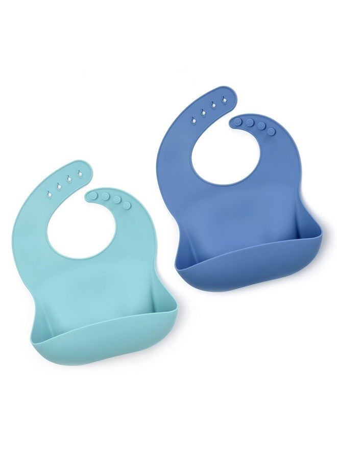 PrimaStella Silicone Baby Bibs - Soft Adjustable Waterproof Bib Set of 2 for Babies & Toddlers | BPA Free - Image 1