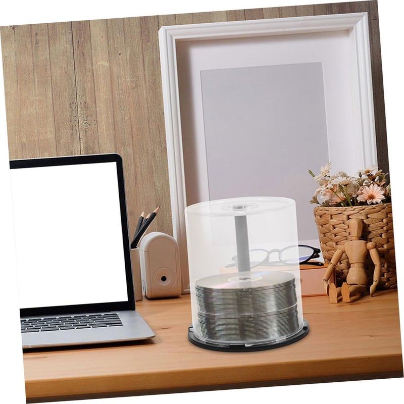 Portable CD DVD Storage Bucket Organizer 100 Disc Capacity Black Spindle for Home Travel - Image 5