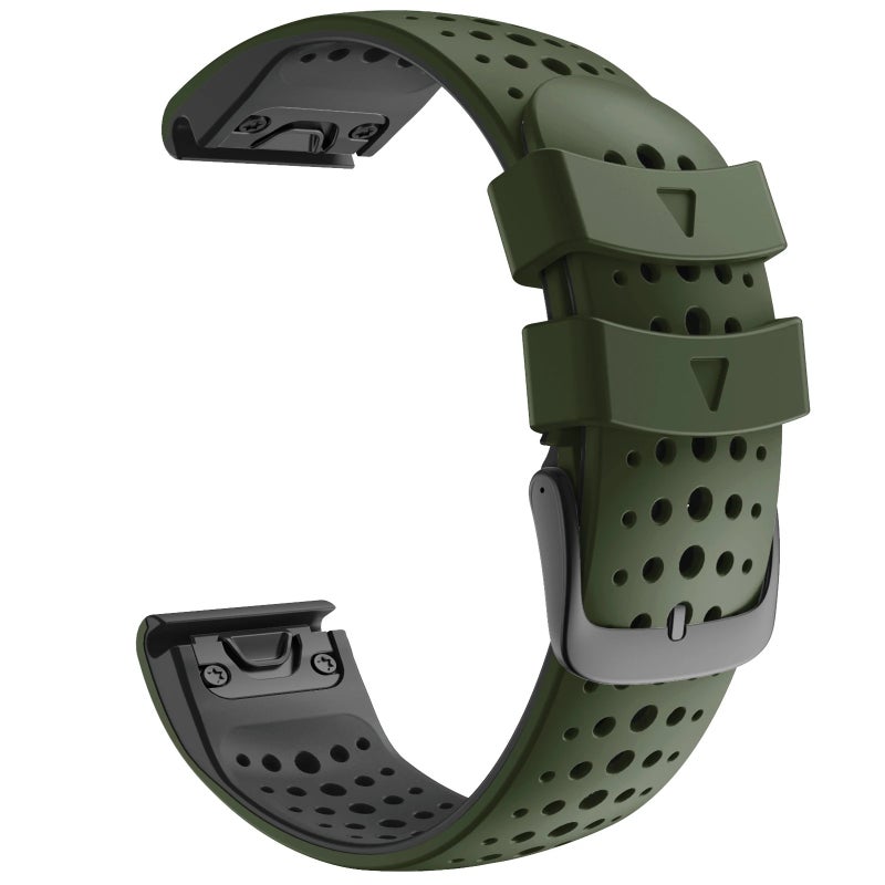 Bluejw Eraysun 22mm Quick Release Silicone Breathable Strap for Garmin Fenix6 Pro 5plus Forerunner 945 Replacement Watchband - Image 1