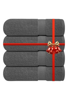 Infinitee Xclusives Premium Bath Towels Set Pack of 4-100% Ring Spun Cotton Towels - Grey Bath Towels 68cm x 137cm - Soft Feel, Quick Dry, Highly Absorbent Durable Towels, Perfect for Daily Use by Infinitee Xclusives  - Image 1