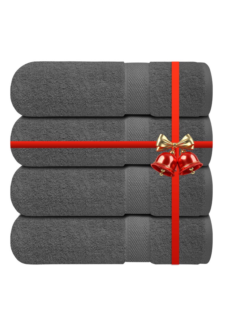 Infinitee Xclusives - Premium Bath Towels Set Pack of 4-100% Ring Spun Cotton Towels - Grey Bath Towels 68cm x 137cm - Soft Feel, Quick Dry, Highly Absorbent Durable Towels, Perfect for Daily Use by Infinitee Xclusives - Image 1