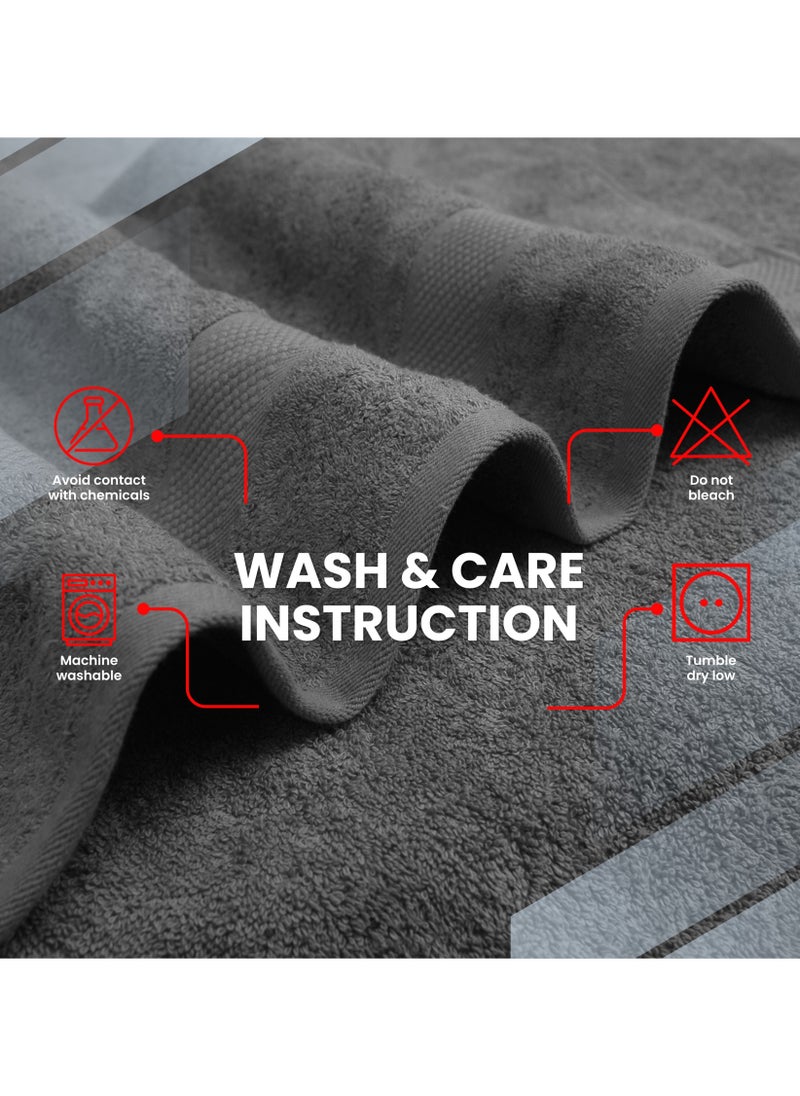 Infinitee Xclusives - Premium Bath Towels Set Pack of 4-100% Ring Spun Cotton Towels - Grey Bath Towels 68cm x 137cm - Soft Feel, Quick Dry, Highly Absorbent Durable Towels, Perfect for Daily Use by Infinitee Xclusives - Image 1