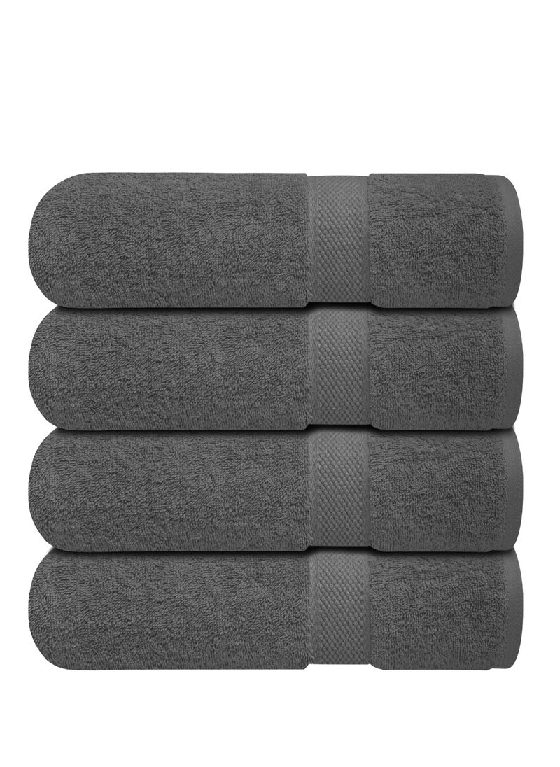 Infinitee Xclusives Premium Bath Towels Set Pack of 4-100% Ring Spun Cotton Towels - Grey Bath Towels 68cm x 137cm - Soft Feel, Quick Dry, Highly Absorbent Durable Towels, Perfect for Daily Use by Infinitee Xclusives  - Image 1