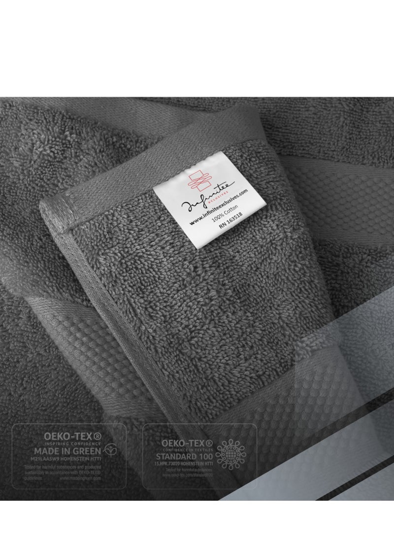 Infinitee Xclusives Premium Bath Towels Set Pack of 4-100% Ring Spun Cotton Towels - Grey Bath Towels 68cm x 137cm - Soft Feel, Quick Dry, Highly Absorbent Durable Towels, Perfect for Daily Use by Infinitee Xclusives  - Image 4