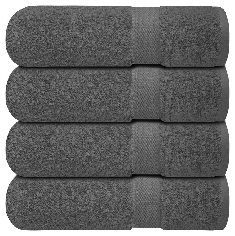 Infinitee Xclusives Premium Bath Towels Set Pack of 4-100% Ring Spun Cotton Towels - Grey Bath Towels 70cmx 140cm- Soft Feel, Quick Dry, Highly Absorbent Durable Towels, Perfect for Daily Use by Infinitee Xclusives - Image 1