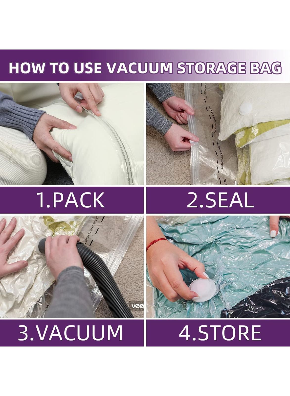 Space Saver Vacuum Storage Bags, 15 Combo (3Jumbo/4Large/4Medium/4Small) Vacuum  Sealer Bags with Pump, Storage Vacuum Sealed Bags for Clothing, Comforters, Blanket  Storage, Bedding | SHEIN USA