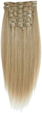 18 Full Head Clip in Hair Extensions Straight 10 pieces 120 grams Human Synthetic Mix 4 Chocolate Brown
