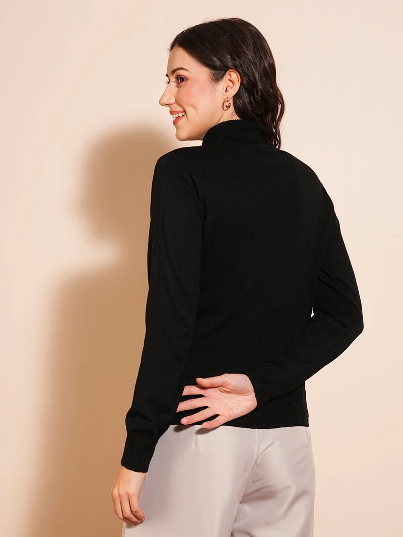 جلو باص بلوفر نسائي بياقة سلحفاة من جلوبس