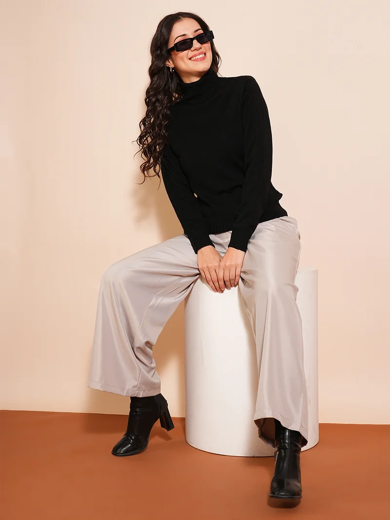 جلو باص بلوفر نسائي بياقة سلحفاة من جلوبس