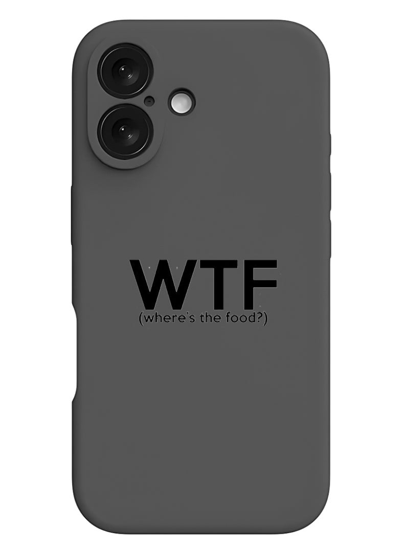 Theodor iPhone 16 Plus Blue Protective Slim Fit Case Liquid Silicone Cover with Full Body Protection Anti-Scratch Shockproof Case For iPhone - WTF where is the food - Image 1