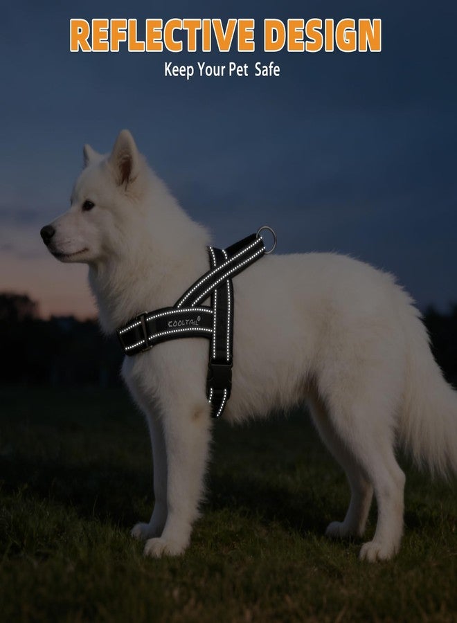 KOOLTAIL No Pull Harness Medium Size Dog with Handle, Easy Walk Puppy Vest Harness Neck & Chest Soft Paded Adjustable, Reflective Lightweight Escape Proof Breathable Mesh Pet Running Harness, Black M - Image 5
