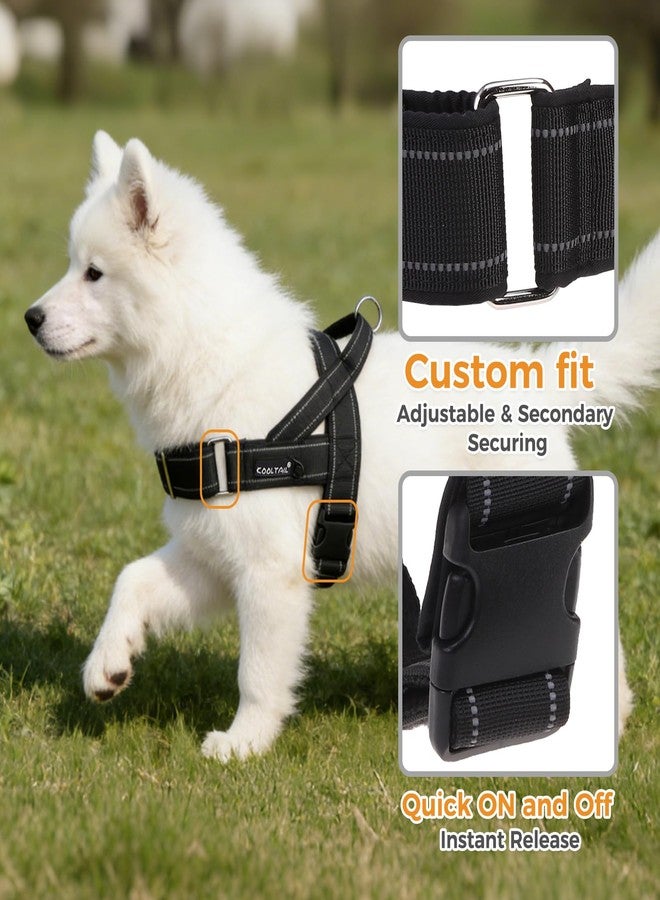 KOOLTAIL No Pull Harness Medium Size Dog with Handle, Easy Walk Puppy Vest Harness Neck & Chest Soft Paded Adjustable, Reflective Lightweight Escape Proof Breathable Mesh Pet Running Harness, Black M - Image 3