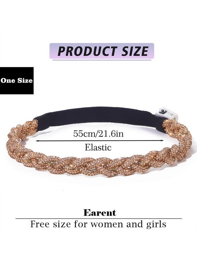 ايفينت عصابة رأس متوهجة مرصعة بأحجار الراين تضيء بالكريستال، إكسسوارات شعر لامعة للحفلات الراقصة للنساء (C-Gold) - Image 4