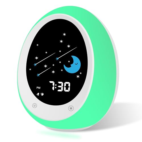 BUTTING Kids Alarm Clock, Toddler Sleep Training Clock with Sun & Moon, Sound Machine, Night Light, Ok to Wake Alarm Clock for Children - Image 1