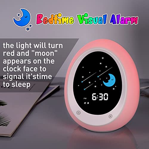 BUTTING Kids Alarm Clock, Toddler Sleep Training Clock with Sun & Moon, Sound Machine, Night Light, Ok to Wake Alarm Clock for Children - Image 3
