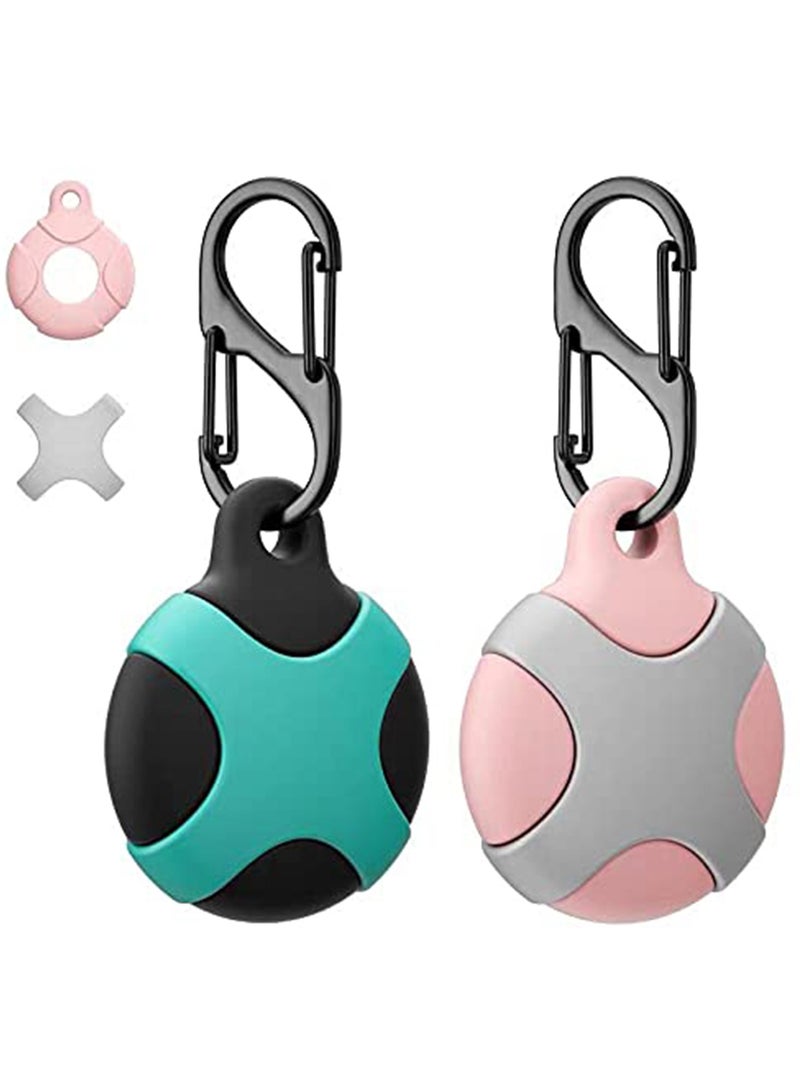 SYOSI Case for Apple AirTag with Keychain Ring 2 Pack Silicone Waterproof Anti-Scratch Protective Tracker Cover Compatible - Image 2