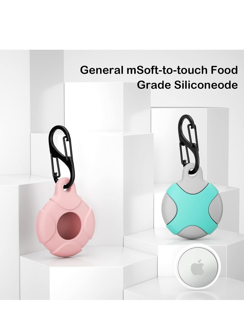 SYOSI Case for Apple AirTag with Keychain Ring 2 Pack Silicone Waterproof Anti-Scratch Protective Tracker Cover Compatible - Image 3