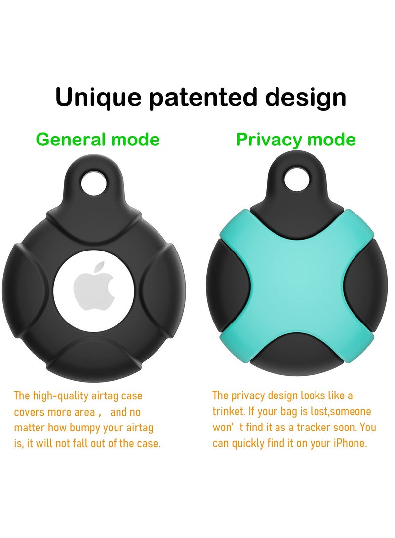 SYOSI Case for Apple AirTag with Keychain Ring 2 Pack Silicone Waterproof Anti-Scratch Protective Tracker Cover Compatible - Image 4