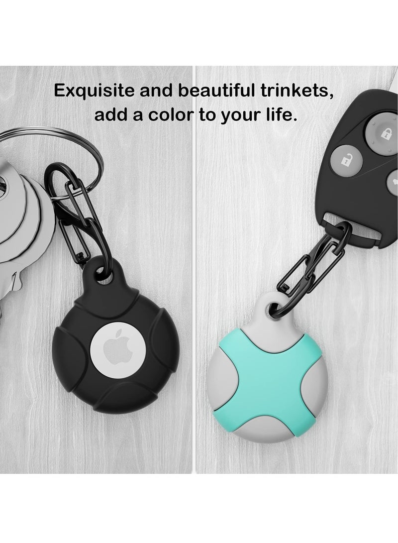 SYOSI Case for Apple AirTag with Keychain Ring 2 Pack Silicone Waterproof Anti-Scratch Protective Tracker Cover Compatible - Image 5