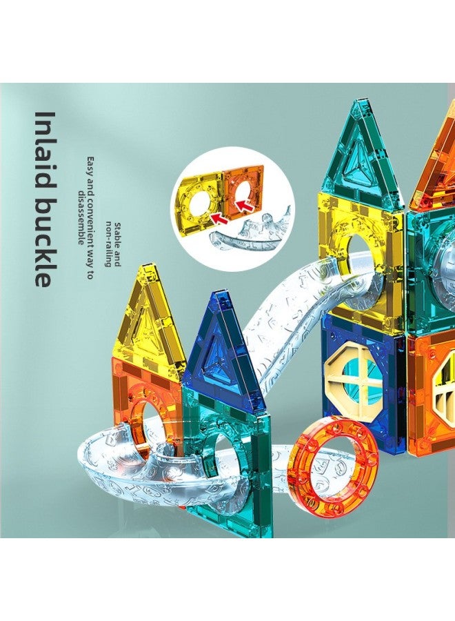 DIY Ball Slide Magnetic Building Blocks Track Puzzle Splicing Magnetic Film Children's Intelligence Development-Color:Magnetic Pipe Building Blocks 42PCs  - Image 4