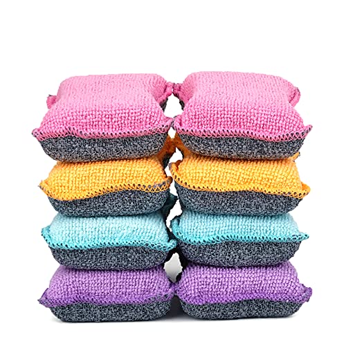 UPSTAR Dish Sponges Kitchen, Microfiber Cleaning Scrubber for Dishwashing, Sink, Basin and Multi-Pupose, Size L Pack of 8 - Image 1