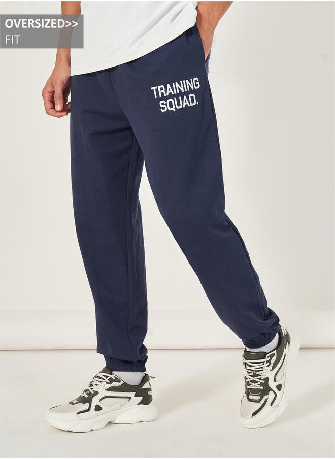 Styli Eco Earth Slogan Print Oversized Training Joggers  - Image 1
