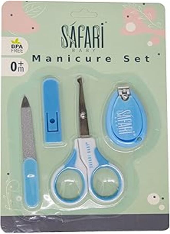 Safari Safari baby nail care kit scissor, clippers and nail file blue 4 piece 