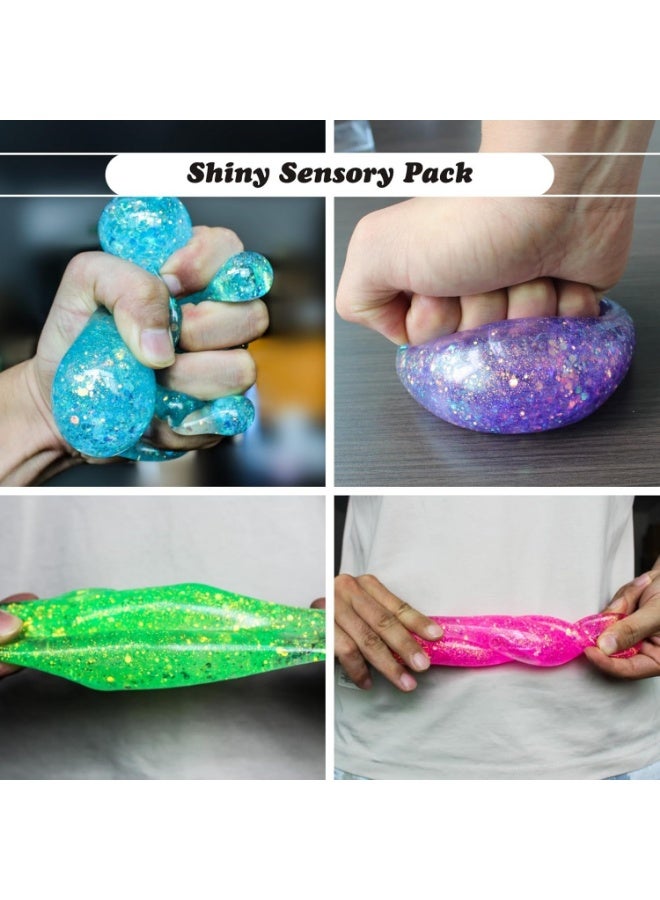 squishy Stress Cubes Slow Rise Glitter Squishy Cube Nice Relief Balls Jelly Fidget Toys for Kids Adults Squeeze Sensory Pack for Anxiety, Autism, Funny Gifts for Holiday/Birthday/Classroom（Green） - Image 5
