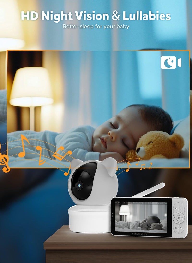 Jubilin Smart Video Baby Monitor with APP and Video Camera, Cry&Sound Monitor, Motion Tracking&Monitor, Secure WiFi Lock, 2K Night Vision - Image 5