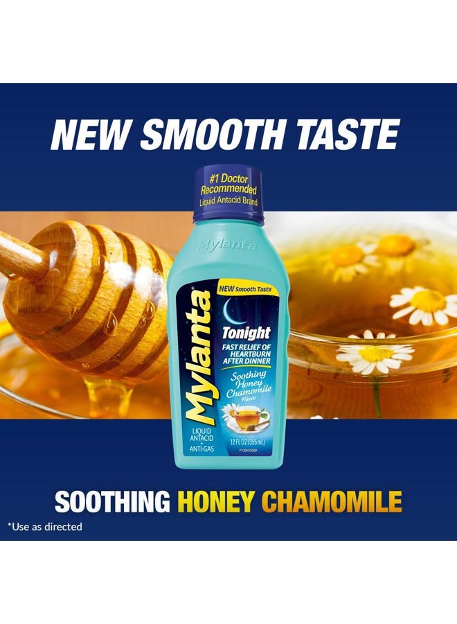 Mylanta Heartburn and Gas Relief, Liquid Antacid, Tonight Formula, Honey Chamomile Flavor, 12 Fl Oz - Image 3