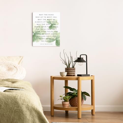 Ryeolo Irish Blessing Wall Decor, St Patrick's Day Wall Art, Irish Blessing Sign, St Patrick's Day Canvas Wall Art Poster, Lucky Shamrock St Patrick's Day Wall Decor Prints Framed 11x14 Inch - Image 4