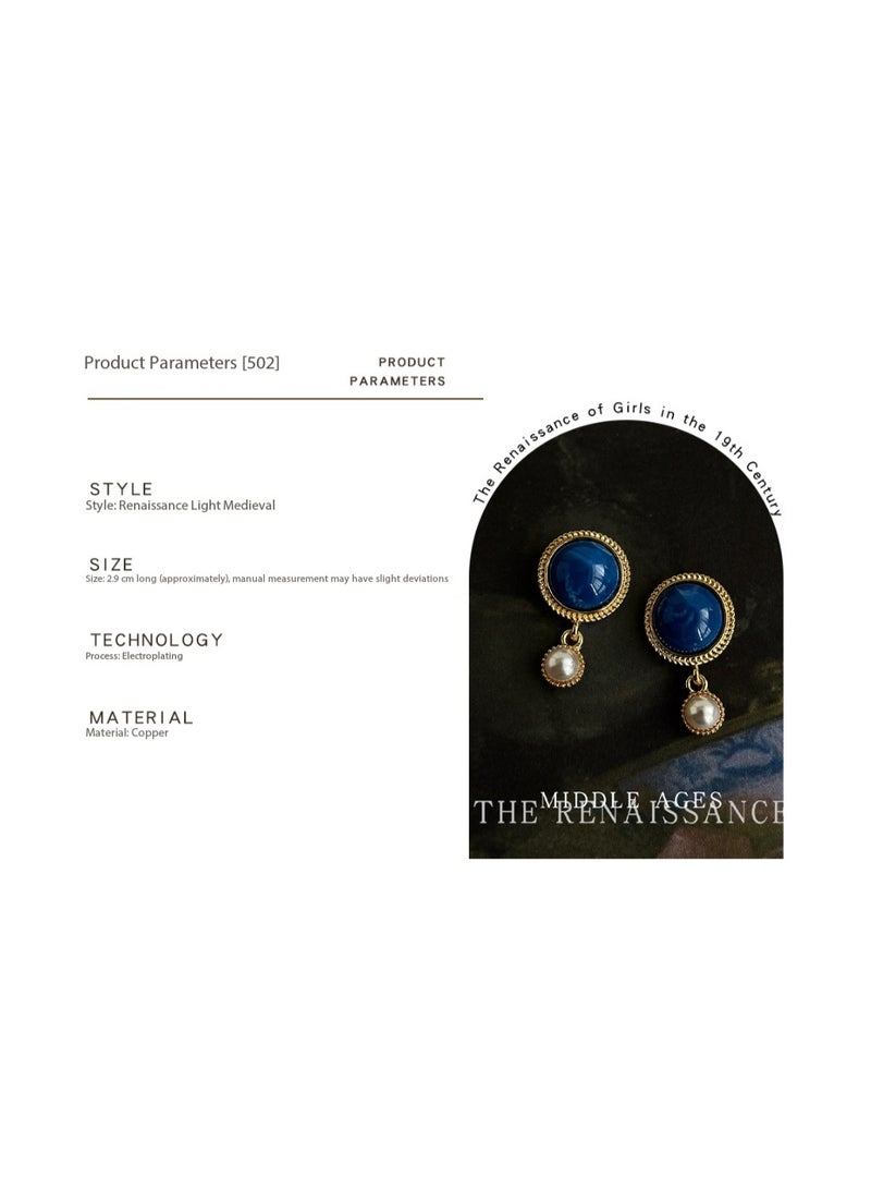 Vintage Blue Danube Pearl Earrings | French Court Style Light Vintage Earrings - Image 5