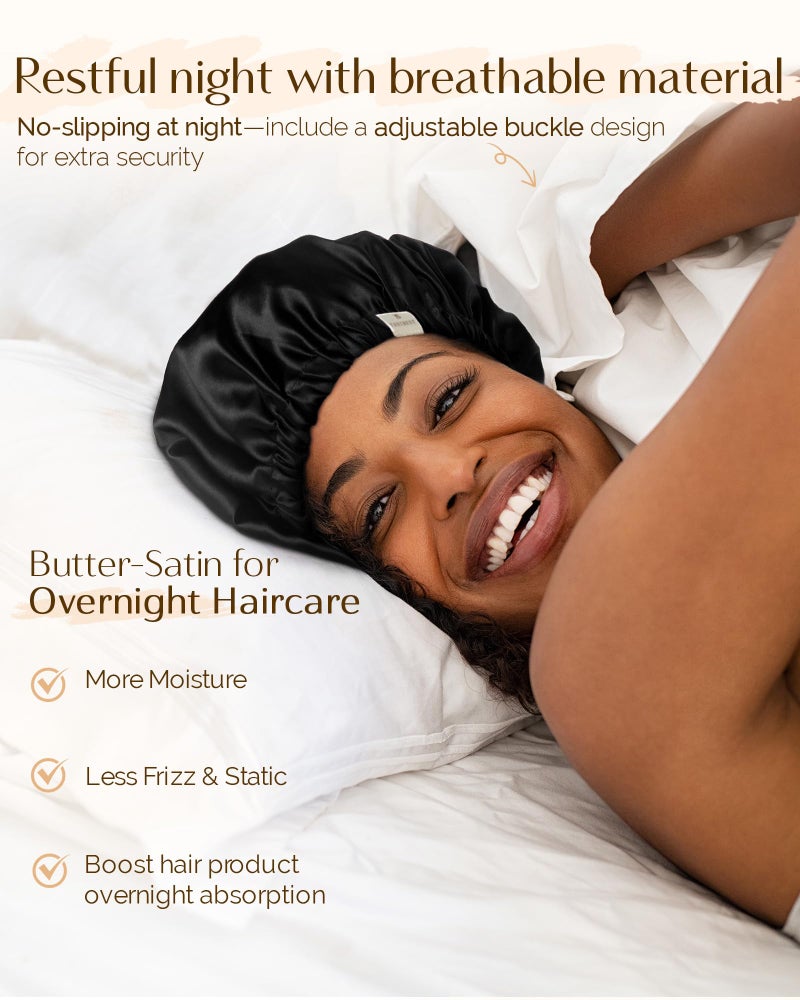 YANIBEST Silk Bonnet Satin Bonnet for Sleeping Women Men, Adjustable Double Layer Hair Bonnet for Curly Braids Reduce Frizz - Image 2