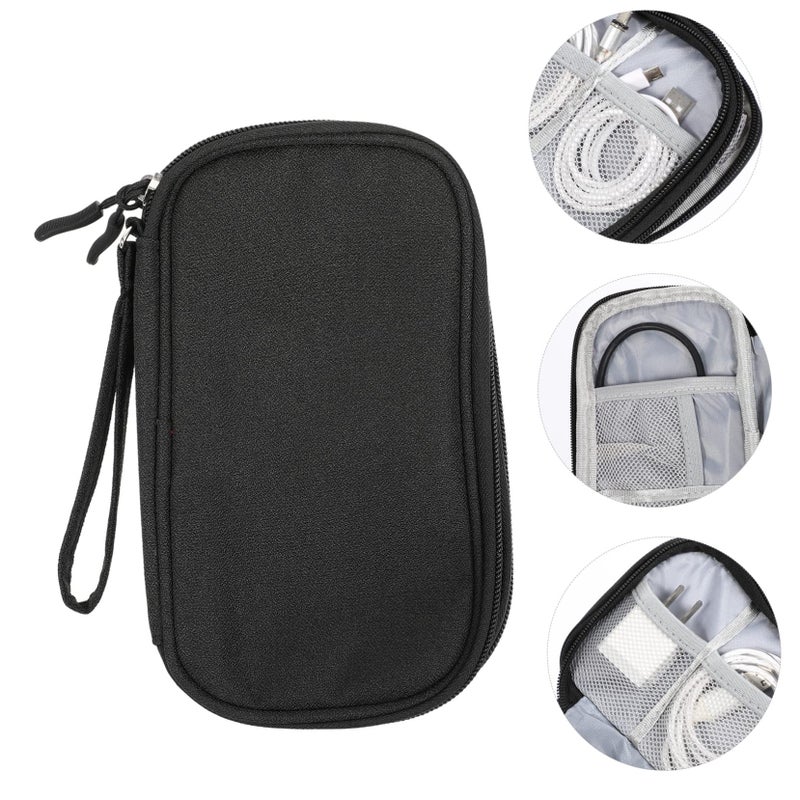 Black Electronic Travel Organizer Bag For Cords USB Accessories Portable Outdoor Makeup Storage - Image 4