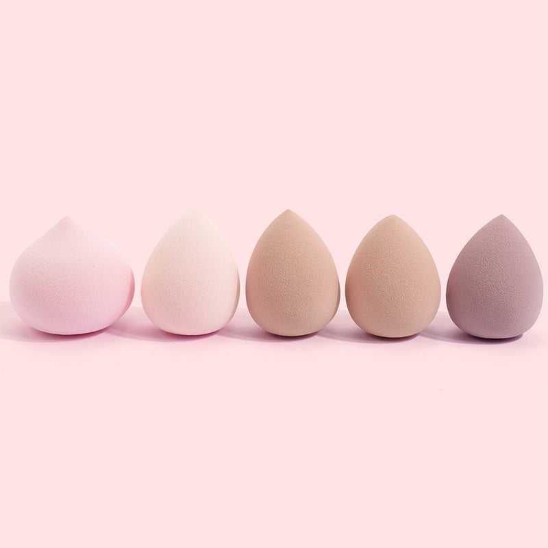 Makeup Sponge Set 5 Pcs Latex-Free Soft Elastic - Multi-Functional Wet Dry Beauty Blender for Cream Powder Liquid Makeup Application - Image 3
