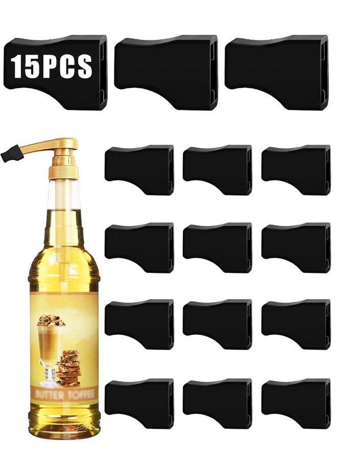 15PCS Black Rubber Syrup Pump Tip Covers Bottle Cap - Image 1