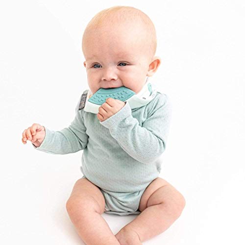 Cheeky Chompers 2-in-1 Baby Dribble Bib With Soft Silicone Teether, Reversible Bandana Style, Innovative Dimple Design Soothes Gums, 3-Layer Absorbency (Cheeky Animals Neckerchew) - Image 5