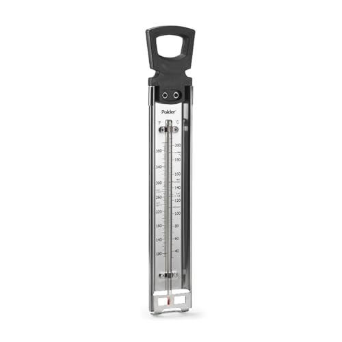 Polder Candy Thermometer, Stainless Steel Cooking Thermometer with Pot Clip, for Jam, Syrup, Jelly, Yogurt, and Deep Fry, 12" - Image 1
