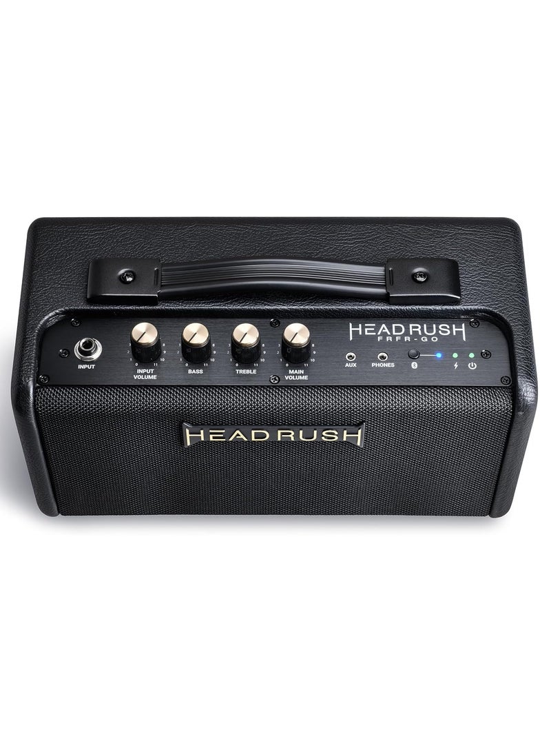 HEAD RUSH HeadRush FRFR Go Portable Desktop Amplifier 30W, 2 x 3" FRFR Desktop Amplifier with Bass Port, Bluetooth, Aux In, Headphone Jack, and Rechargeable Battery - Image 4