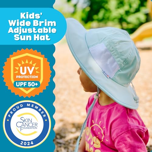 SwimZip Wide Brim Sun Hat | UPF 50+ Protection for Baby, Toddler, and Kids Mint Green - Image 2