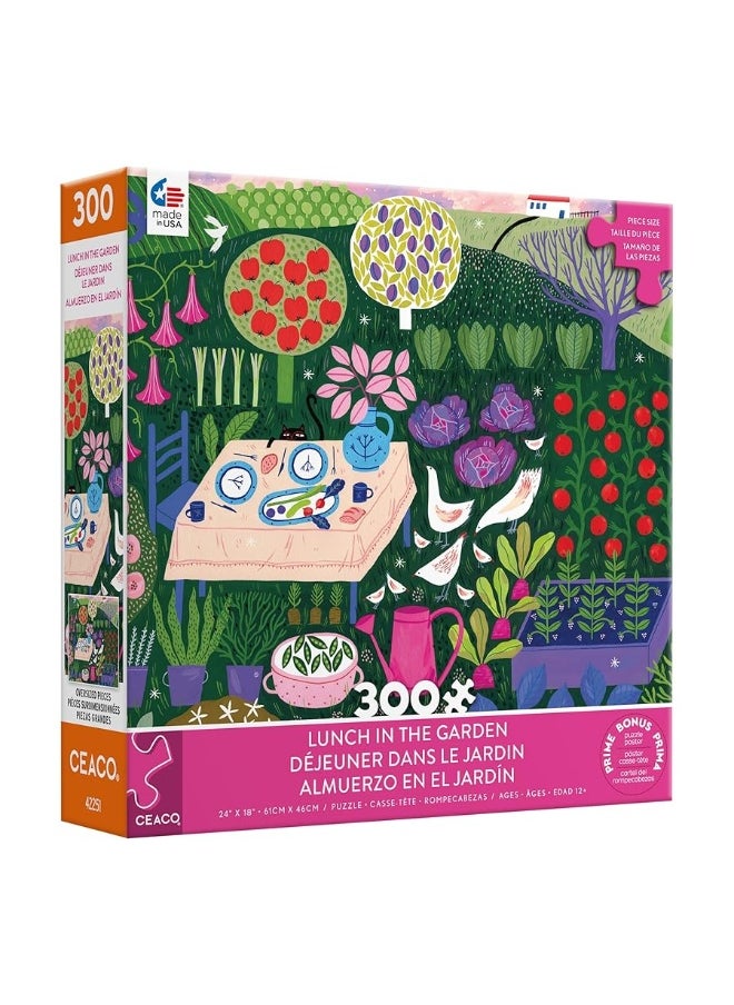 Ceaco Ceaco - Lunch in The Garden - 300 Oversized Piece Jigsaw Puzzle  - Image 1