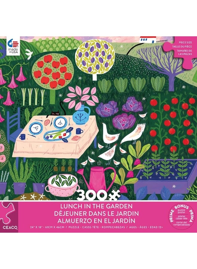 Ceaco Ceaco - Lunch in The Garden - 300 Oversized Piece Jigsaw Puzzle  - Image 5
