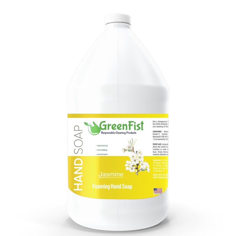 GreenFist Foaming Hand Soap Refills Jasmine Scent Jug Foam Refill Made in USA 128 ounce 1 Gallon