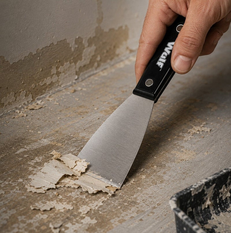 Wulf 2.5-Inch Stainless Steel Putty Knife Scraper Professional Rust Resistant Wall Paint Scraper with Heavy Duty Riveted Handle for Drywall Spackling Patching and Surface Repair Tool - Image 5